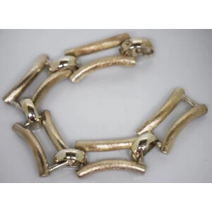 Pulsera ancha rectangular satinada plata 925 maciza 51,2 Grs