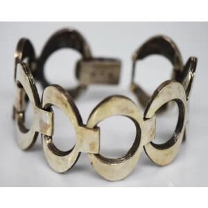 Pulsera de diseño plata maciza eslabon ancho 81,4 Gr