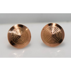 Par de aros oro 18 kilates botones 10mm 2 grs