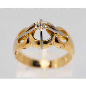 Anillo solitario hombre oro 18 K platino 950 brillante 9,1 g