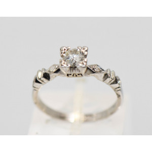 Solitario compromiso platino 950 brillantes 4,6 gr