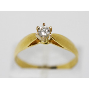 Importante anillo solitario compromiso oro brillante 0,25