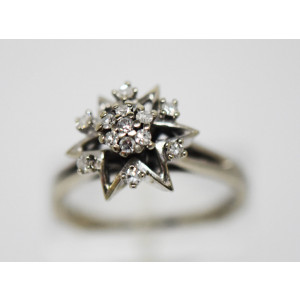 Importante roseta Europea oro 18k blanco brillantes