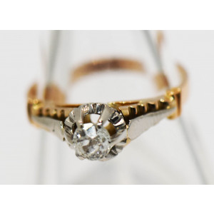 Anillo solitario de compromiso oro 18k platino 950 brillante