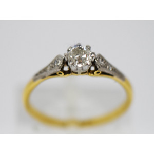 Anillo solitario compromiso oro 18k platino 950 brillante