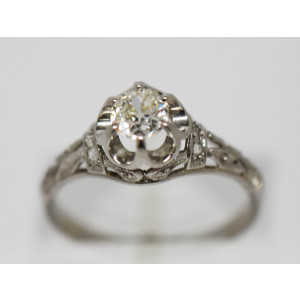 Importante anillo de compromiso oro blanco 18k brillante