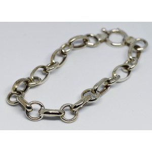 Pulsera plata 925 roll on oval maciza 13,5 gr