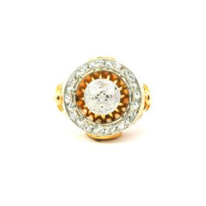 Roseta Antigua Oro 18k Platino 950 Brillantes 7,4 Gr