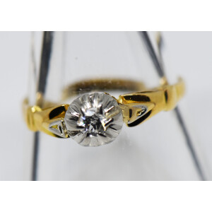 Anillo Solitario Or 18k Platino 950 Brillante 2,1 Gr