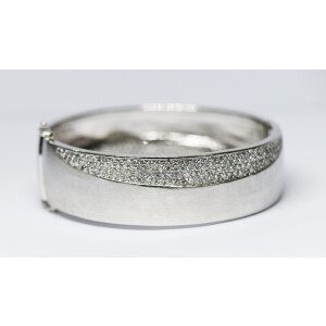 Brazalete De Plata 925 Sellado-cubic-satinada-italiano