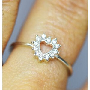 Anillo Plata 925 Diseño Corazon-cubic-sellado