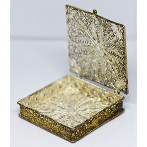 Caja Pastillero Filigrana De Plata Vermeil Europea Maciza