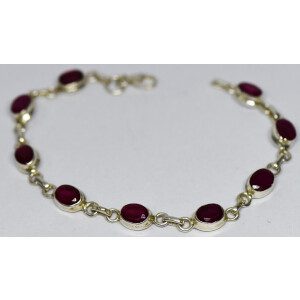 Pulsera Moderna Plata 925-rubies-sellada-italiana