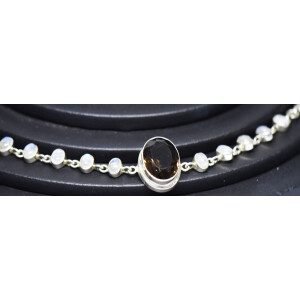 Pulsera Plata 925 Topacio- Moonstone 18,6 Gr