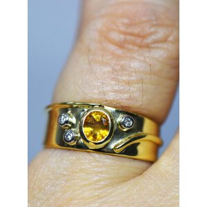 Anillo Moderno Brillantes Zafiro Oro 18k 4,8 Gr