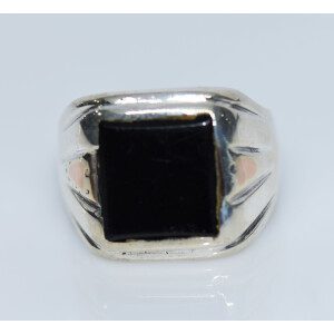 Anillo Antguo Plata Maciza Onix 7,2 Gr