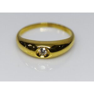 Anillo Solitario Moderno Compromiso Oro 18 K Brillante 0,12