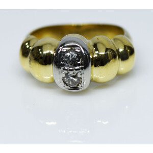 Anillo Diseño Año 50 Oro 18k Platino950 Brillantes