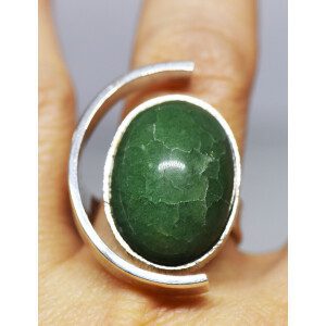 Enorme Anillo Moderno Plata 925 Turquesa Cabullon Fisher