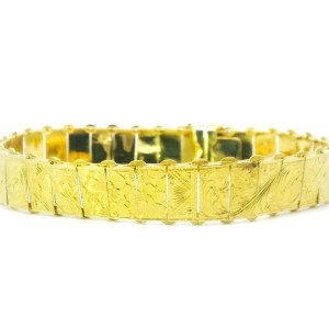 Brazalete Antiguo Oro 18 K Macizo Francesa cincelada