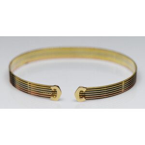 Brazalete Moderno Oro 18k 3 Colores Estilo Cartier
