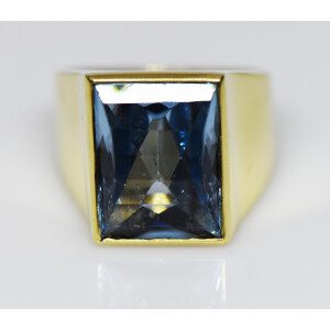 Hermoso Anillo Oro 18k Y Topacio Natural