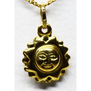 Dije Sol Oro 18 Kilates Macizo