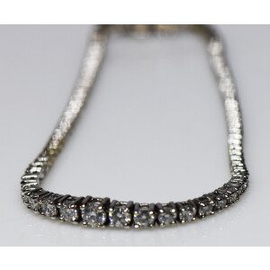 Brazalete Tenis Oro Blanco 750 Kilates 85 Brillantes Blancos