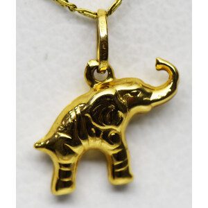 Dije Moderno Oro 18 K Elefante Macizo