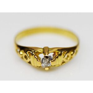 Delicado Anillo Solitario Oro 18k Brillante Puro