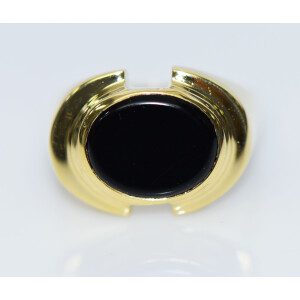 Gran Anillo Unisex Macizo Oro 18k Onix Europeo