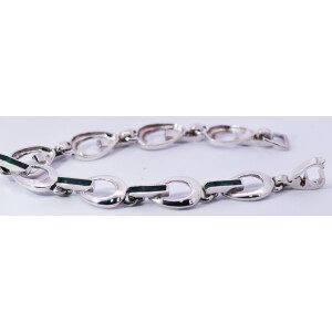 Pulsera De Diseño Moderno Plata 900 Malaquita