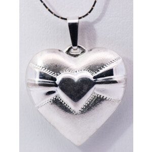 Conjunto Cadena Y Dije Corazon Plata 925