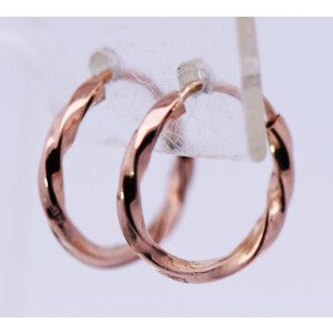 Par De Aros Argollas Trenzadas Modernas Oro 18k 12mm