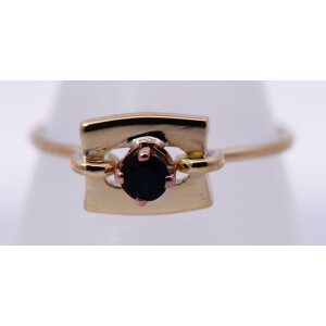 Anillo Moderno Oro 18k Macizo Solitario De Zafiro Diseño