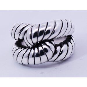 Anillo De Diseño Moderno Plata 925 Nudo De Soga Macizo