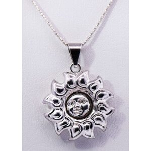 Conjunto Dije Y Cadena Plata 925 Italiana Sol Reversible