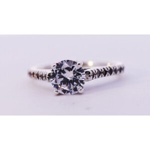 Anillo Solitario De Compromiso Plata 925 Cubic