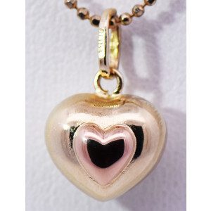 Dije Corazon Oro 18k Amarillo Y Rojo Inflado