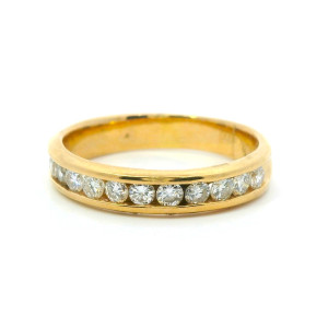Anillo Moderno Medio Sinfin Oro 18k Brillantes Grandes