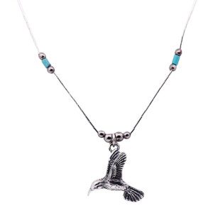 Gargantilla Moderna Plata 925 Y Turquesa Colibri