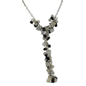 Cadena Moderna Realizada En Plara 925 Nacar Y Onix