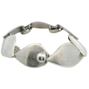 Pulsera Firmada A. Belgiorno Plata 900 Hojas Satinadas