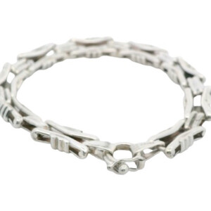 Pulsera De Diseño Plata 925 Eslabon Moño Maciza