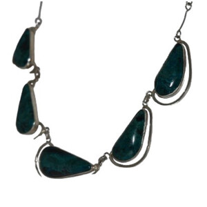 Gargantilla Europea Turquesas Naturales Plata 925