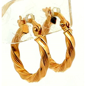 Par De Aros Argollas Oro 18k Roscadas 15 Mm
