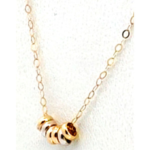 Conjunto Cadena Y Dijes 6 Donas Oro 18k