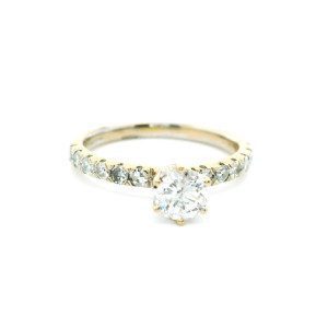 Anillo Solitario Compromiso Oro Blanco 18k Brillante 0,60 Ct