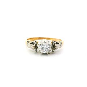 Anillo Solitario Compromiso Oro 18k Platino Brillante0,40ct