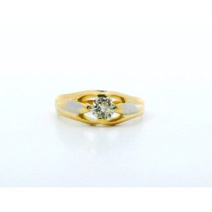 Anillo Solitario Hombre Oro 18k-platino 950 Brillante 0,60ct